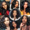 Glueless Wigs Human Hair Short Bob Wig Body Wave HD Lace Front Wigs for Black Women Wear and Go Pre Plucked 4x4 Lace Closure Wigs Brazilian Virgin Hair Natural Black Color 14inch (Full and soft)