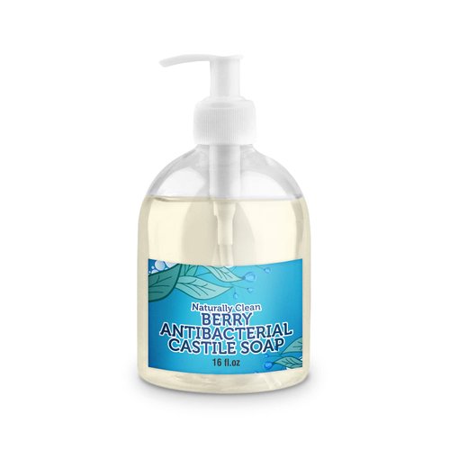 LandLSoap Berry Antibacterial Castile Liquid Soap, Face, Hand or Body Wash, Vegan, Non-GMO, Made in USA, Dry & Sensitive Skin 16 oz