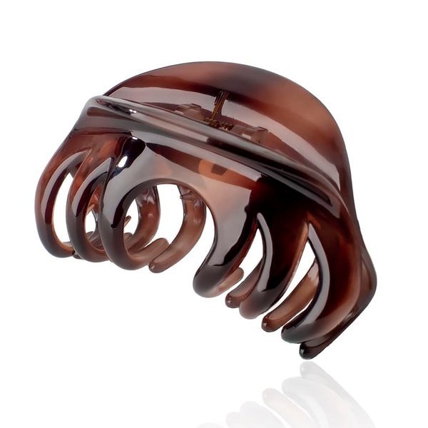 DSADKI Premium Hair Claw Clips For Thick Hair, Strong Holding Power Claw Hair Clamps Delicate Hair Grip for Women and Girls (Amber - 1 pcs)