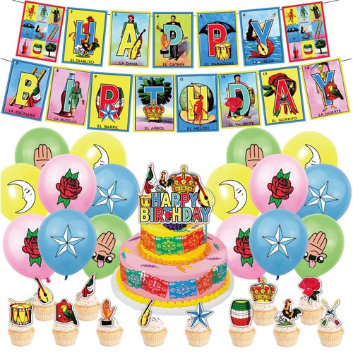 30PCs Mexico party decorations mexican theme Mexico Cake cup topper for birthday party Supplies