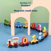 12 PCS Wooden Train Set Toy Magnetic Number Train Set Montessori Toys for Preschool Learning