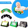 Inbeby Tummy Time Mirror & Play Mat & Pillow 3-in-1, High Contrast Black and White Baby Toys, Activity Mat for Early Education, Newborn Infant Tummy Time Toy Set for 0 3 6 12 Month Crinkle/Squeaker
