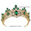 Olbye Wedding Tiara Green Crystal Crown for Women and Girls Queen Crowns and Tiaras Baroque Crown Gold (Style2)