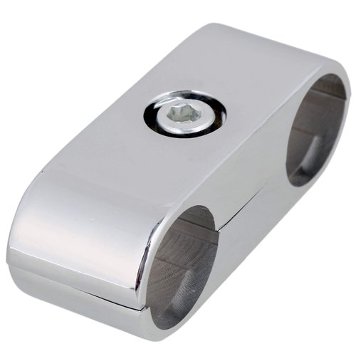 BQLZR Pipe Clamp 2-Bolt Double-Ended Clamp,Double Port Pipe Clamps Used To Mount A 1" Aluminum Pipe For Clothes Drying Racks, Shelves, Clothing Display Racks, Circular Pipe Connections