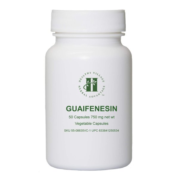 Herbal Advantage Guaifenesin Vegetable Capsules 750mg (50 Capsules) - Pure Guaifenesin No Fillers No Binders
