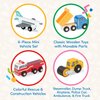 Battat – Miniature Toy Cars – 6Pcs Wooden Minis – Classic Rescue & Construction Vehicles – Steamroller, Dump Truck – 3 Years + – Wooden Vehicles Set 2