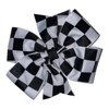 Racing White & Black Checkered Pinwheel Hair Bow 4"