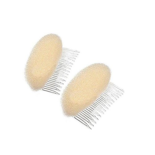 2PCS 23 Teeth Hair Fringe Volume Bump Up Inserts Tools-Hair Pin Hair Styling Clip Hair Charming Insert Do Beehive Tool Maker Hair Comb Hair Style Accessories (Beige)