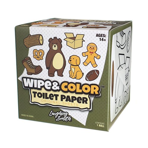 Laughing Smith Funny Toilet Paper Novelty Tissue Roll with Cute and Funny Shapes Printed on Every Sheet - Wipe & Color Funny Toilet Paper - Perfect for Practical Jokes & Gag Gifts!