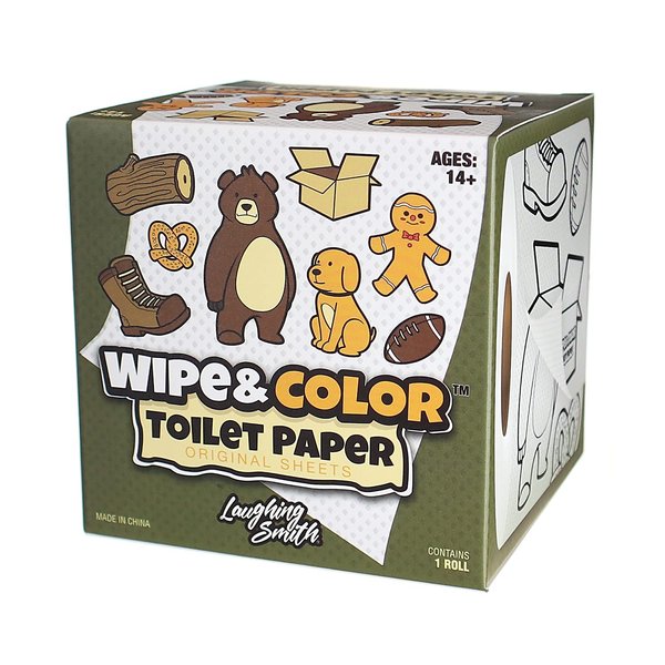 Laughing Smith Funny Toilet Paper Novelty Tissue Roll with Cute and Funny Shapes Printed on Every Sheet - Wipe & Color Funny Toilet Paper - Perfect for Practical Jokes & Gag Gifts!