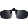 Besgoods Black Grey Polarized Clip-on Sunglasses Flip up Glasses Plastic Lenses Cycling Sport Outdoor Driving Fishing