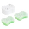 Spongeables Foot Scrubber Sponge with Shea Butter and Tea Tree Oil, Citron Eucalyptus, 2 Count, Includes Storage Case