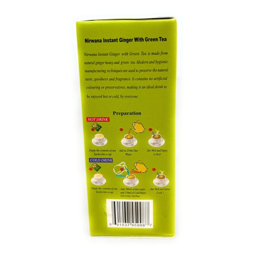 Nirwana Ginger Green Tea 20 Sachets Instant