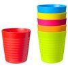 PLASKIDY Kids Cups - Set of 6 Toddler Plastic Cups 8 Oz - Children's Drinking Tumbler Cups - Reusable Kids Plastic Cups BPA FREE/Dishwasher Safe Unbreakable Cups for Kids & Toddlers