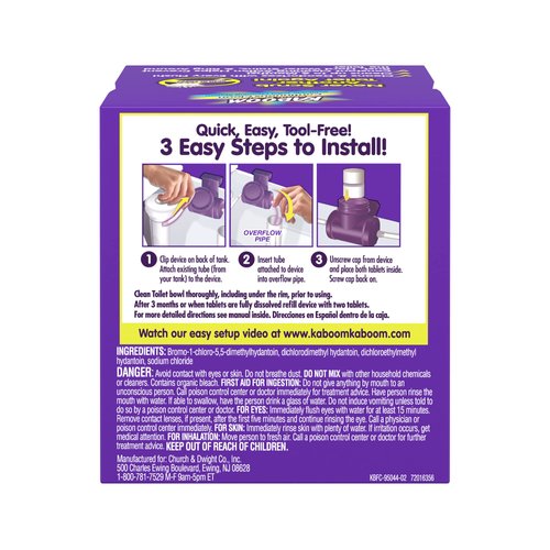 Kaboom Scrub Free! Toilet Bowl Cleaner System with 2 Refills