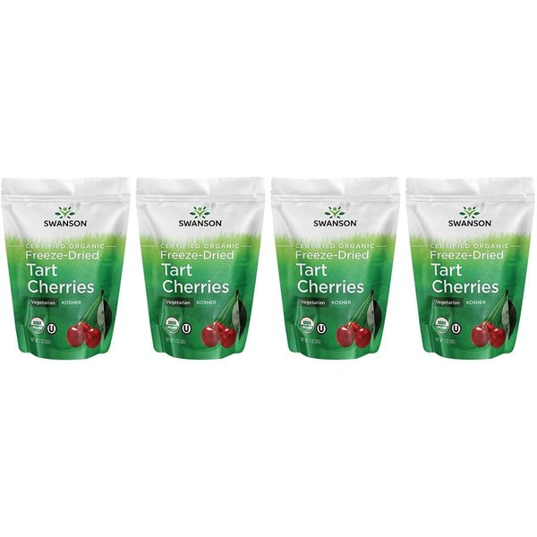 Swanson Certified Organic Freeze-Dried Tart Cherries 2 oz Pkg 4 Pack
