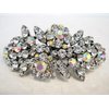 Silver flower shaped crystal hair barrette clip bridal clip bridal barrette
