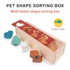 Mentari Toys - Pet Shape Sorting Box - Wooden Shape Sorter Toy for Toddlers - Classic Activity Toy with 4 Shapes and Sliding Lid - Boost Fine Motor Skills - Toddler Educational Toy - Age 2+