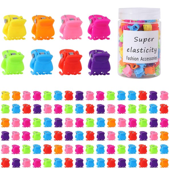 Kasmena 100Pcs Mini Hair Clips for Girls Women,Cute Tiny Hair Clips Small Hair Claw Clips for Thin Thick Hair Strong Grip Hair Clips Hair Styling Accessories Birthday Christmas Party Gifts,Candy Color