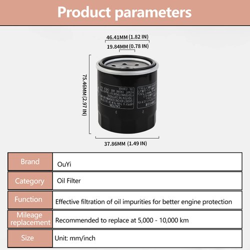 Oil Filter 2520799 3084963 Replacement for Polaris Sportsman 500 450 400 335; Ranger 400 500; Trail Boss 330; Trailblazer 330; Scrambler 500; Magnum 325 330 425 500; Xplorer 400 500; Xpedition 325 425