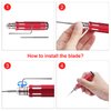 Craznick 7 In 1 Prime Model Scriber with 7 Blades Gundam Resin Carved Scribe Line Cutting Tool Chisel (0.1/0.2/0.4/0.6/0.8/1.0/2.0mm) Red