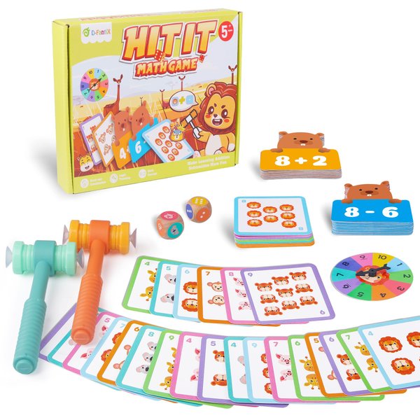 D-FantiX Addition and Subtraction Games, Math Games for Kids, Math Manipulatives Games for Kindergarten Elementary 1st 2nd 3rd Grade, Montessori Educational Math Learning Toy for Classroom Homeschool