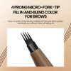 Kaely 2Pcs Medium Dark Brown Microblading Eyebrow Pen,4 Tip Liquid Eyebrow Pencil,Magical Precise Waterproof Brow Pen,Eye Brow Pencils for Women Makeup,lapiz para cejas,Creates Natural Brows,01+02