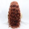 Xiweiya Copper Red Lace Front Wigs Long Loose Wavy Curly Lace Wig Middle Part Auburn Synthetic U Part 1*4 Lace Front Wigs Natural Hairline Heat Resistant Fiber Wig High Density Hair for Women 26 Inch…
