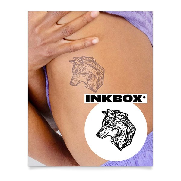Inkbox Temporary Tattoos, Semi-Permanent Tattoo, One Premium Easy Long Lasting, Water-Resistant Temp Tattoo with For Now Ink - Lasts 1-2 Weeks, Howl, 3 x 3 in