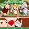 Lenwen 6 Pcs Christmas Hand Puppets for Kids with Working Mouth 10 Inches Plush Animal Hand Puppets Bulk Toddler Animal Plush Toys for Adults Halloween Xmas Birthday Party Favors Gifts(Forest Animal)