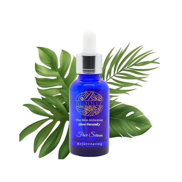Bluoilz Night Serum for Dull, Dry and Damaged Skin, 1 oz (30ml), Retinol, Vitamin C, for Matured Skin