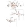 SELFCLOUD Brides Rhinestone Flowers Hair Comb Crystals Hair Pins Bridal Wedding Hair Accessories Hair Piece Jewelry Headpiece for Brides Wedding Women and Girls Proms (3PCS) (GOLD+PROTEIN)
