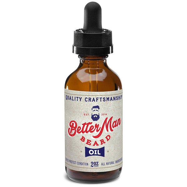BETTER MAN BEARD Beard Oil - 2 oz All-Natural Leave-in Beard Conditioner with Therapeutic Grade Essential Oils & 100% Natural Formula - Oil1