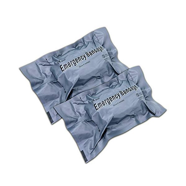 Line2design Israeli 4" Compression Bandage Wrap with Closure Bar - 4” Wide X 7’ Length - First Aid Wound Injury Sterile Battle Dressing - Product for First Aid Kit and Medical Facilities - Pack of 2