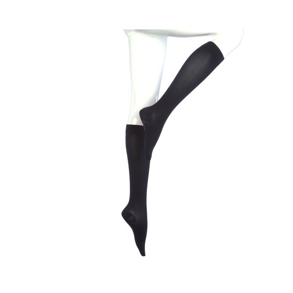 medi Assure, 20-30 mmHg – Closed Toe, Knee High Compression Stockings, Semi-Transparent Hosiery, Small - Petite, Black