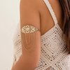Xerling Boho Hollow out Flower Arm Bracelets Chains Tassel Armband Armlet Upper Arm Band Halloween Costume Jewelry for Women (Gold)