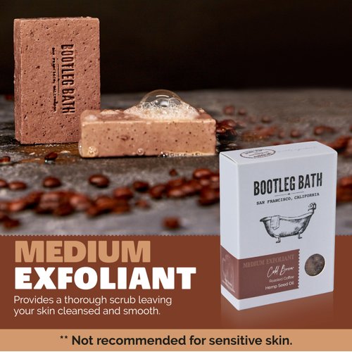 BOOTLEG BATH Natural Exfoliating Bar Soap- Highball Scrub Bar, Natural Menthol with Pumice Sand, Natural Body Soap for Men and Women, Eco Friendly, Cruelty Free, Made in USA, 4.4 oz Bar