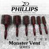 Phillips Brush Mini Monster Vent 5 Professional Hair Brush (2.5” Diameter Barrel) - Vented Blowout Hairbrush with Nylon Reinforced Boar Hair Bristles, Beech Wood Handle with Rubber Grip