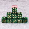 36 of Pack 12MM 6 Sided Mini Dice Set,Pearl Pattern Game Dice Set, 6 Sided Standard Dices for Yahtzee, Bunco or Teaching Math,with Portable Plastic Box(Green Pearl)