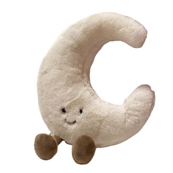 Xshelley New Sun/Moon Stuffed Plush Toy,Soft Bedside Sofa Pillows,Stuffed Animal Plushie Doll Toys Room Decoration Gift for Children (Moon)