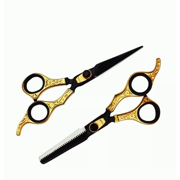 Professional Hair Cutting Scissor Barber Hair Thinning Shears Set Gromming and Trimmer Scissor Set of 2