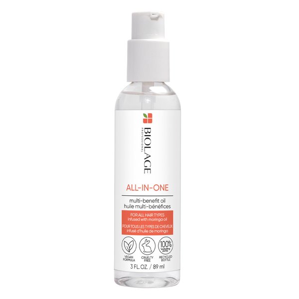 Biolage All-In-One Multi-Benefit Oil | Pre-Shampoo & Leave-In Treatment | Smooths, Detangles & Controls Frizz | For All Hair Types