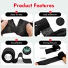 200PCS Pen Covers with 6PCS Grip Tape - SOTICA Machine Wrap Cover Black Pen Bags Pen Sleeves Machine Sleeves with Black Grip Wrap Self-Adherent Tape Plastic Covers