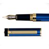 Dryden Designs Fountain Pen - Medium Nib | Includes 24 Ink Cartridges (12 Black 12 Blue) and Ink Refill Converter | Calligraphy Pen, Consistent Writing, Smooth Flow - Blue.