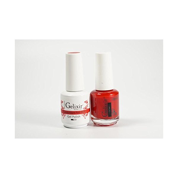 Gelixir Duo Matching Gel and Nail Polish, Made in USA. (043-Candy Apple Red)