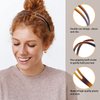 REDANHA 2 Pieces Plastic Headband Double Row Teeth Comb Hair Band Simple and Chic Hair Hoop Non-Slip Hair Accessory for Women Girls Daily Dating Decorations(Black, Brown)