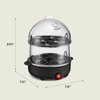 bella Rapid Electric Egg Cooker and Omelet Maker with Auto Shut Off, for Easy to Peel, Poached Eggs, Scrambled Eggs, Soft, Medium and Hard-Boiled Eggs, 14 Egg Capacity Tray, Double Tier, Black