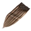 Clip in Hair Extensions, Human Hair 7Pcs 120g Clip in Extensions,Ombre Chocolate Brown to Honey Blonde Highlights Balayage Real Hair Extensions Clip in Straight Remy Human Hair Extensions 14 Inch
