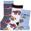 Jefferies Socks Little Boys Trains Trucks Cars Pattern Crew Socks 6 Pack, Multi, X-Small