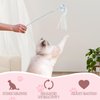 PawsSynergy Colorful Cat Toy Wand with Cute Appearance, Acrylic Rod Body, Beaded Bells, Pompoms, and Tassels, Refills for Indoor Cats to Chase and Exercise (2 Colors)